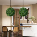 2 Pieces 19 Inch Artificial Topiary Balls Faux Boxwood Ball Plants