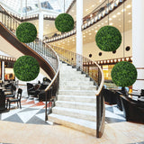 2 Pieces 19 Inch Artificial Topiary Balls Faux Boxwood Ball Plants