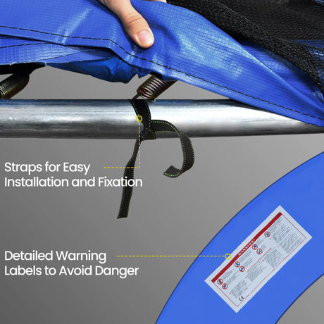 HOMCOM 8FT Trampoline Spring Cover, Plastic Trampoline Pad Replacement Safety Guard, Yellow and Blue