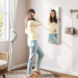 HOMCOM 108 x 37cm Lockable Jewellery Cabinet, with LED Lights - White Surface and Black Lining