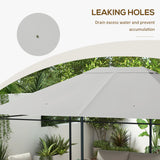 Outsunny 3 x 4m Gazebo Canopy Replacement Cover, Gazebo Roof Replacement (TOP COVER ONLY), Light Grey