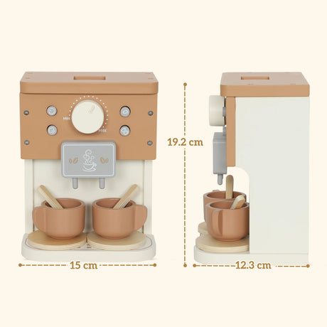 AIYAPLAY Kids Wooden Coffee Machine Toy, Pretend Play Kitchen Accessories Gift for Boys and Girls Ages 3+