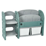 Kids Toy Storage Organizer with 2-Tier Bookshelf and Plastic Bins
