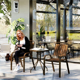 Outsunny 3 Pieces Patio Bistro Set with Stackable Chairs, Tempered Glass Table, for Outdoor, Balcony, Patio, Garden, Dark Brown