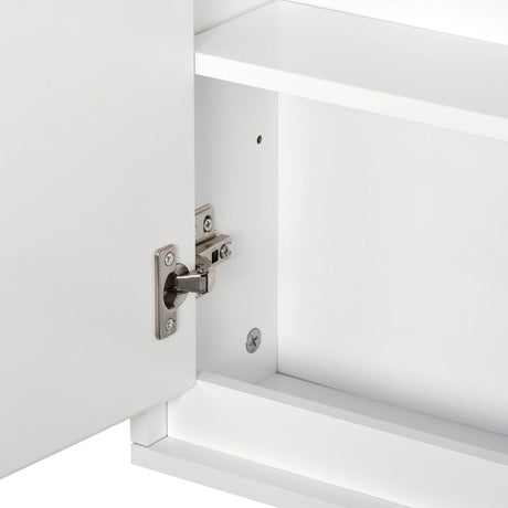HOMCOM Bathroom Mirror Cabinet Wall Mounted Storage Shelf Bathroom Cupboard Double Door, White