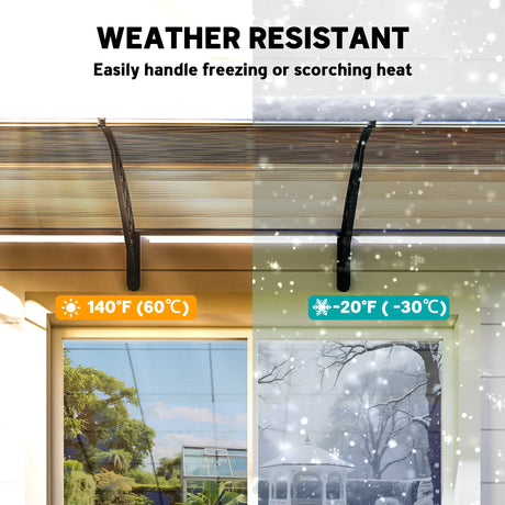 Outsunny Front Door Canopy, Outdoor Awning, Rain Shelter, 303 x 96cm , Brown