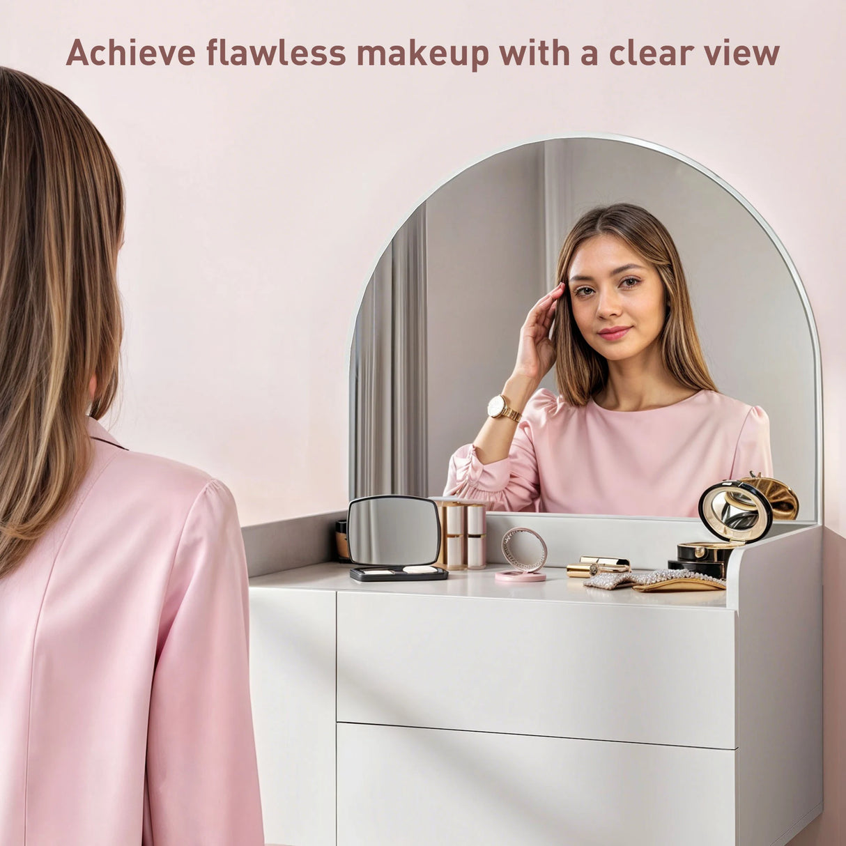 HOMCOM Three Drawer Compact Dressing Table - White