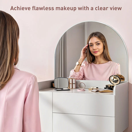 HOMCOM Three Drawer Compact Dressing Table - White