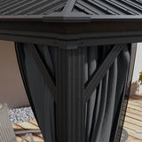 Outsunny 3.65 x 3m Aluminium Hardtop Gazebo, with Accessories - Dark Grey