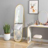 HOMCOM Two-Way Curved Full Length Mirror - Gold Tone