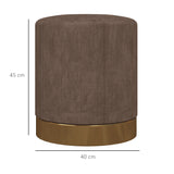 HOMCOM Soft Padded Corduroy Footstool - Light Brown