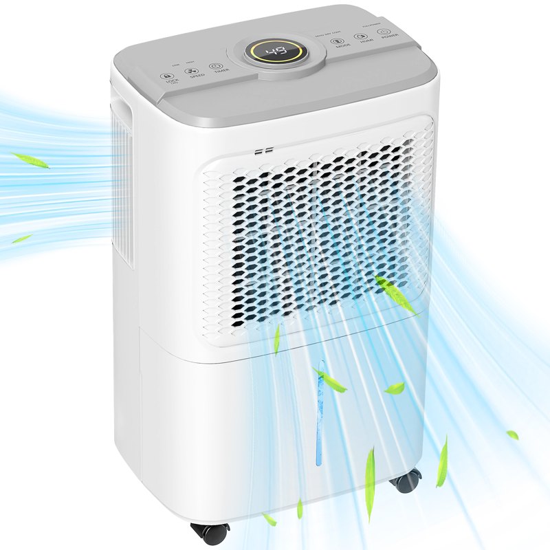 HOMCOM 12L Dehumidifier, with Touch Panel LED Screen - White