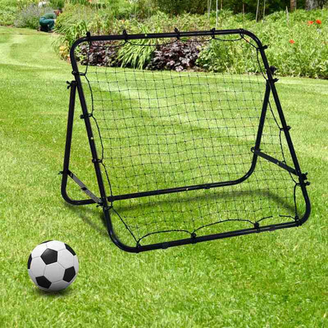 HOMCOM Adjustable Rebounder Net Kickback Target Goal for Teens Adults Training, Black