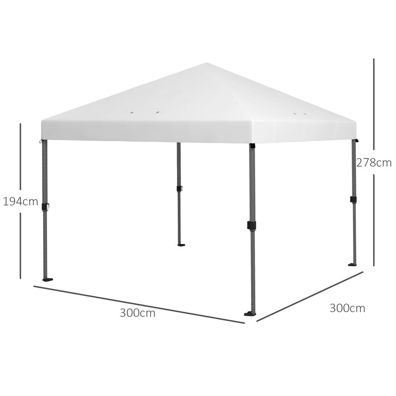 Outsunny 3 x 3m Pop-Up Gazebo, with Accessories - White