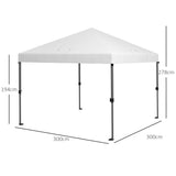 Outsunny 3 x 3m Pop-Up Gazebo, with Accessories - White