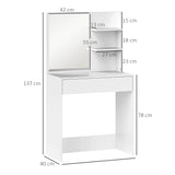 HOMCOM Dressing Table with Mirror and Storage - White