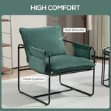 HOMCOM Minimal Padded Accent Chair, with Pockets - Green