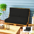 Outsunny Two Piece Seat Pallet and Back Cushions - Black