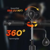 HOMCOM 4-in-1 Boxing Punching Bag, Freestanding with 2 Speed Bals, 360 Reflex Bar, 160-230cm Adjustable Height, Black