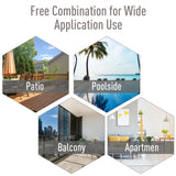 Outsunny Set of Six Folding Garden Chairs - Black