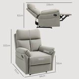 HOMCOM 140 Manual Reclining Armchair, with Footrest - Grey
