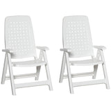 Outsunny 2 Piece Folding Dining Chairs w/ 4-Position Backrest for Outdoor Events, Camping