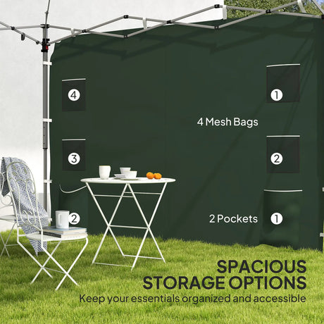 Outsunny 195 x 295cm Replacement Gazebo Sidewall - Green
