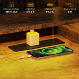 HOMCOM Computer Desk with LED Lights and Power Outlets, 120 x 55 cm Gaming Desk with Monitor Stand, Sliding Keyboard Tray and Storage Shelves for Home Office, Rustic Brown