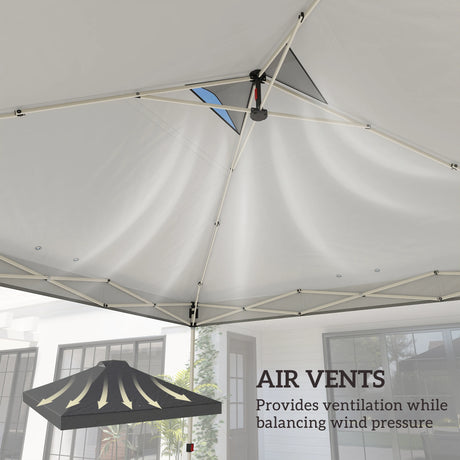 Outsunny Gazebo Roof Replacement UV50+ Waterproof Pop Up Canopy Cover with 8 Drainage Holes 3 x 3 m Dark Grey
