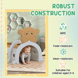 AIYAPLAY Monkey-Design Kids Play Tunnel for Crawling, Climbing, for ages 3-6 Years, Brown