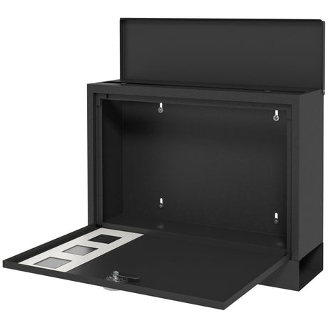 HOMCOM Wall Mounted Letterbox, Weatherproof Post Box, Modern Mailbox with 2 Keys and Viewing Windows, Easy to Install