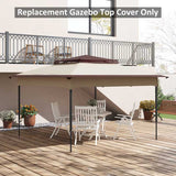 Outsunny Pop up Gazebo Cover, 2-Tier Gazebo Roof Replacement for 3.25m x 3.25m Frame, 30+ UV Protection, Beige