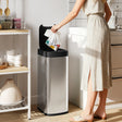 HOMCOM 50L Sensor Bin, Automatic Kitchen Bin, Manual Override, Battery Operated, Inner-Bucket-Free, for Kitchen, Bedroom