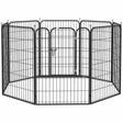 PawHut 8 Panels Heavy Duty Puppy Playpen, for Large, Medium Dogs, Indoor and Outdoor Use - Black