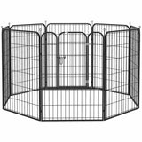 PawHut 8 Panels Heavy Duty Puppy Playpen, for Large, Medium Dogs, Indoor and Outdoor Use - Black