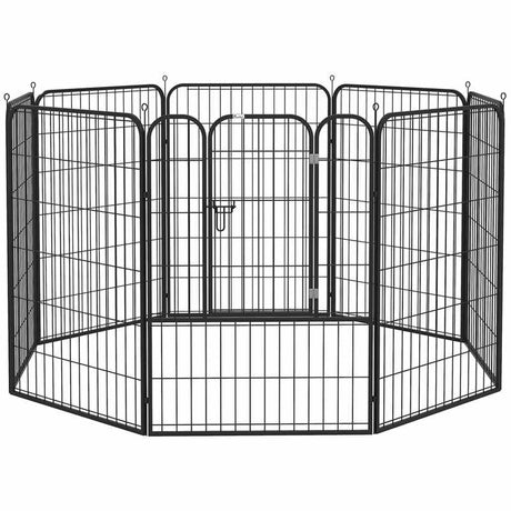 PawHut 8 Panels Heavy Duty Puppy Playpen, for Large, Medium Dogs, Indoor and Outdoor Use - Black