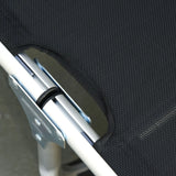 Outsunny Foldable Outdoor Sun Loungers Set of 2, Reclining Lounge Chair Camping Bed Cot with Pillow 4-Level Adjustable Back Aluminium Frame, Black