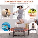 HOMCOM Mini Trampoline W/Adjustable Handle Bar - Black/Orange