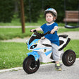 HOMCOM Kids Ride-On Police Bike 3-Wheel Vehicle w/ Music Lights Safe Seat Handlebars Toddler NO POWER Child Learning Fun Development 18-36 Months Blue