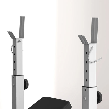HOMCOM Adjustable Weight Bench with Squat Rack, Heavy Duty Bench Press Rack with Preacher Curl Pad, Leg Developer, Barbell Rack, Butterfly, Home Gym Strength Training Multiuse Workout Bench, Grey