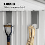 Outsunny 6.5 x 4FT Galvanised Metal Shed with Foundation Kit, Lockable Tool Garden Shed with Double Sliding Doors, Vents, Grey