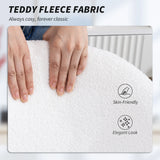 HOMCOM Teddy Fleece Office Chair with Wheels - Cream White