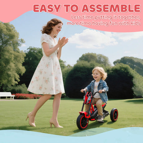 AIYAPLAY Kids Tricycle Baby Trike, Kids Trike with Pedal, 3 Wheel Toddler Balance Bike for Indoor Outdoor Use, Red