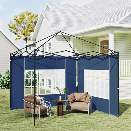 Outsunny Set of Two 3 x 3(m) Gazebo Frame Replacement Walls - Blue