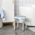HOMCOM 360 Swivel Shower Chair, Height Adjustable Aluminium Shower Stool with Non-Slip Feet for Disabled, Elderly, Light Blue