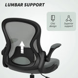 Vinsetto Drafting Chair, Ergonomic Tall Office Chair with Flip-up Armrests, Mesh Back, Lumbar Support, Adjustable Height and Foot Ring, Swivel Wheels, for Standing Desk, Charcoal Grey