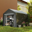 Outsunny 3.6 x 2.1m Portable Outdoor Shed, with Window - Dark Grey