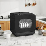 HOMCOM Table Top Dishwasher with Built-in 6L Water Tank, Mini Countertop Dishwasher with 6 Programs, 4 Place Settings, Black
