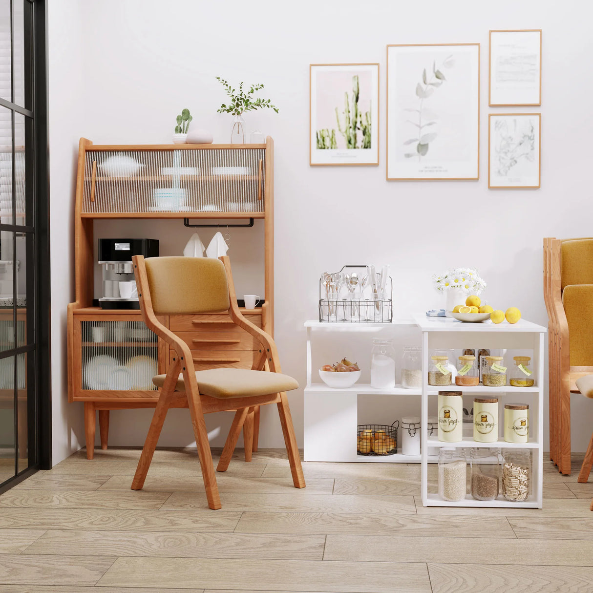 HOMCOM Corner Computer Desk, L Shaped Desk with 360 Rotating Bookshelf, 120L x 110W x 74.5H cm, White