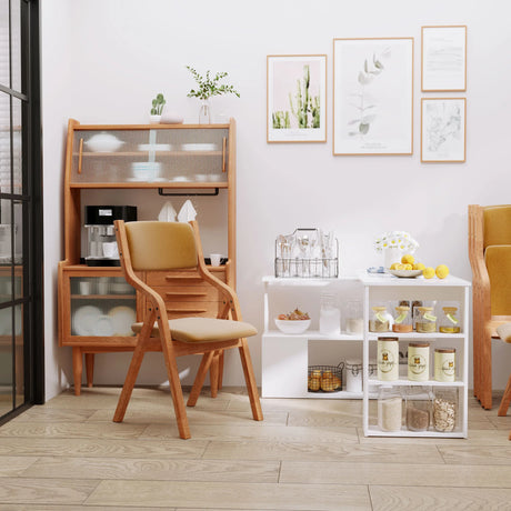 HOMCOM Corner Computer Desk, L Shaped Desk with 360 Rotating Bookshelf, 120L x 110W x 74.5H cm, White